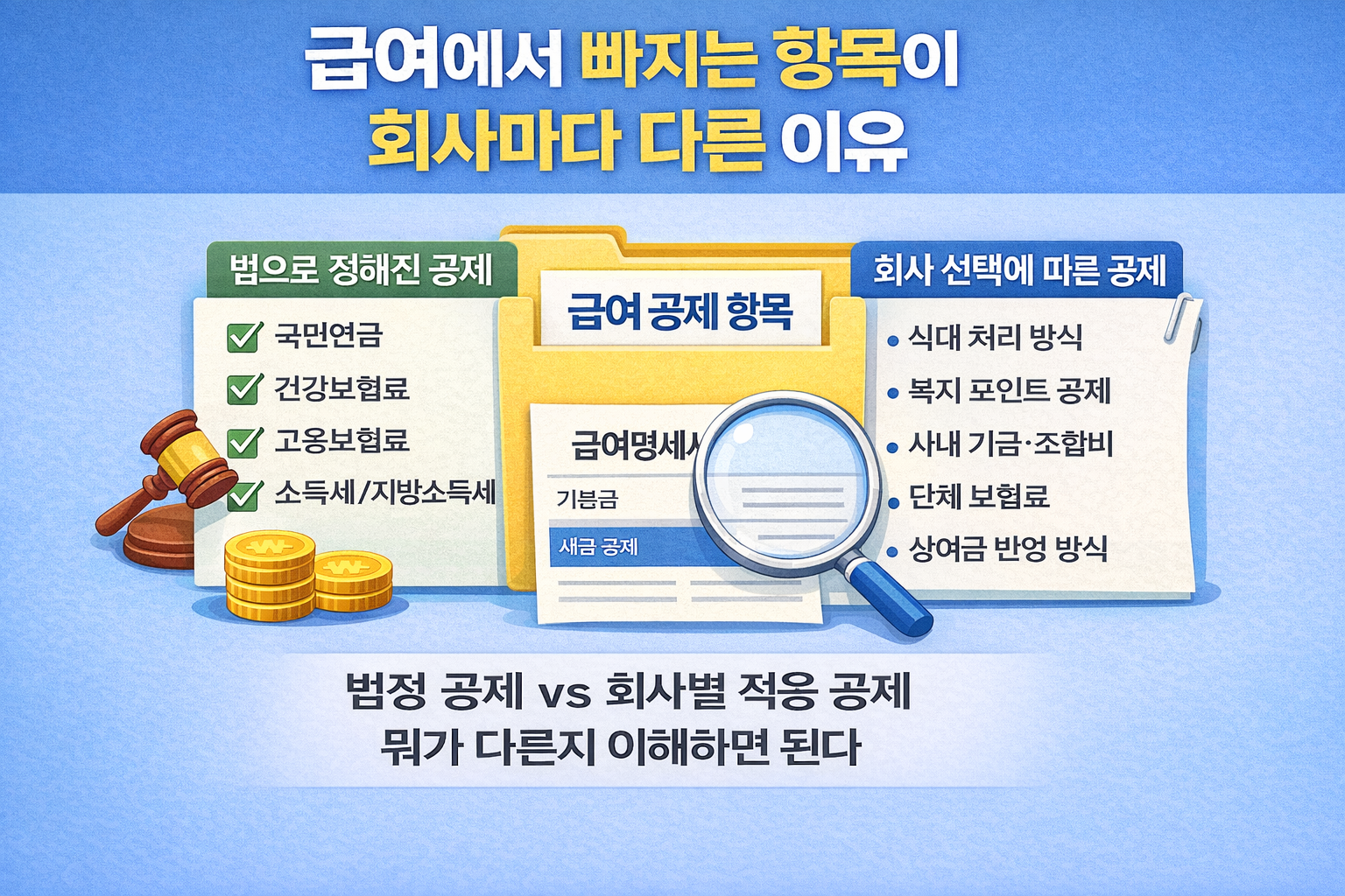 급여에서 빠지는 항목이 회사마다 다른 이유