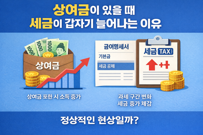 상여금이 있을 때 세금이 늘어나는 이유 설명