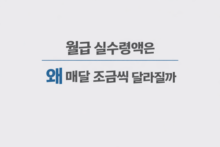 월급 실수령액이 매달 달라지는 이유 설명