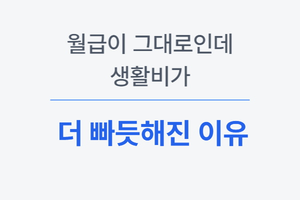 월급은 그대로인데 생활비가 빠듯해진 이유 설명