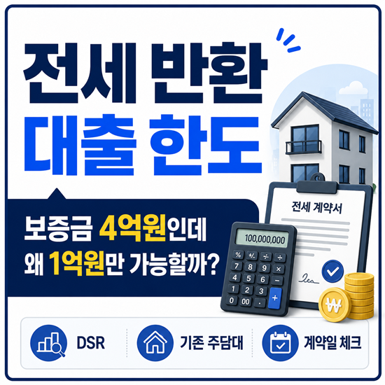 전세반환대출 한도 1억